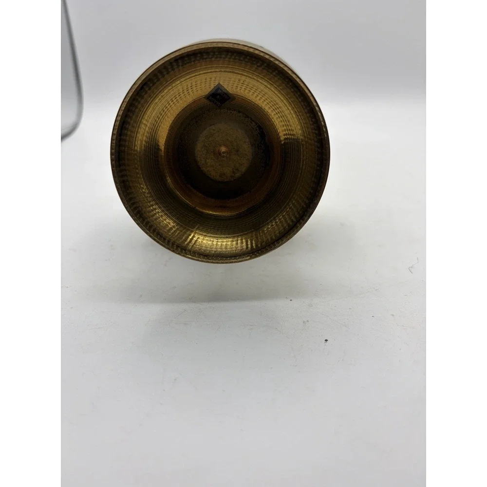 Vintage Brass Rosewater Sprinkler Gulabdan Etched Floral Vase 14